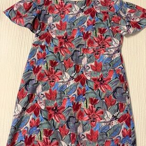 Topshop Floral Mini Dress in Red, Blue, Green